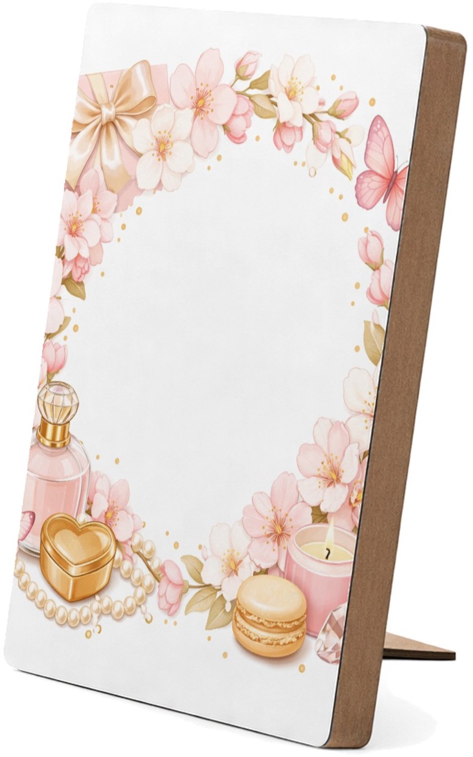 Mr Cadeautjes Glasframe/MDF 12,7 x 17,8 - design Romantische seizoenskrans met cadeau-gevoel | cadeau Wit