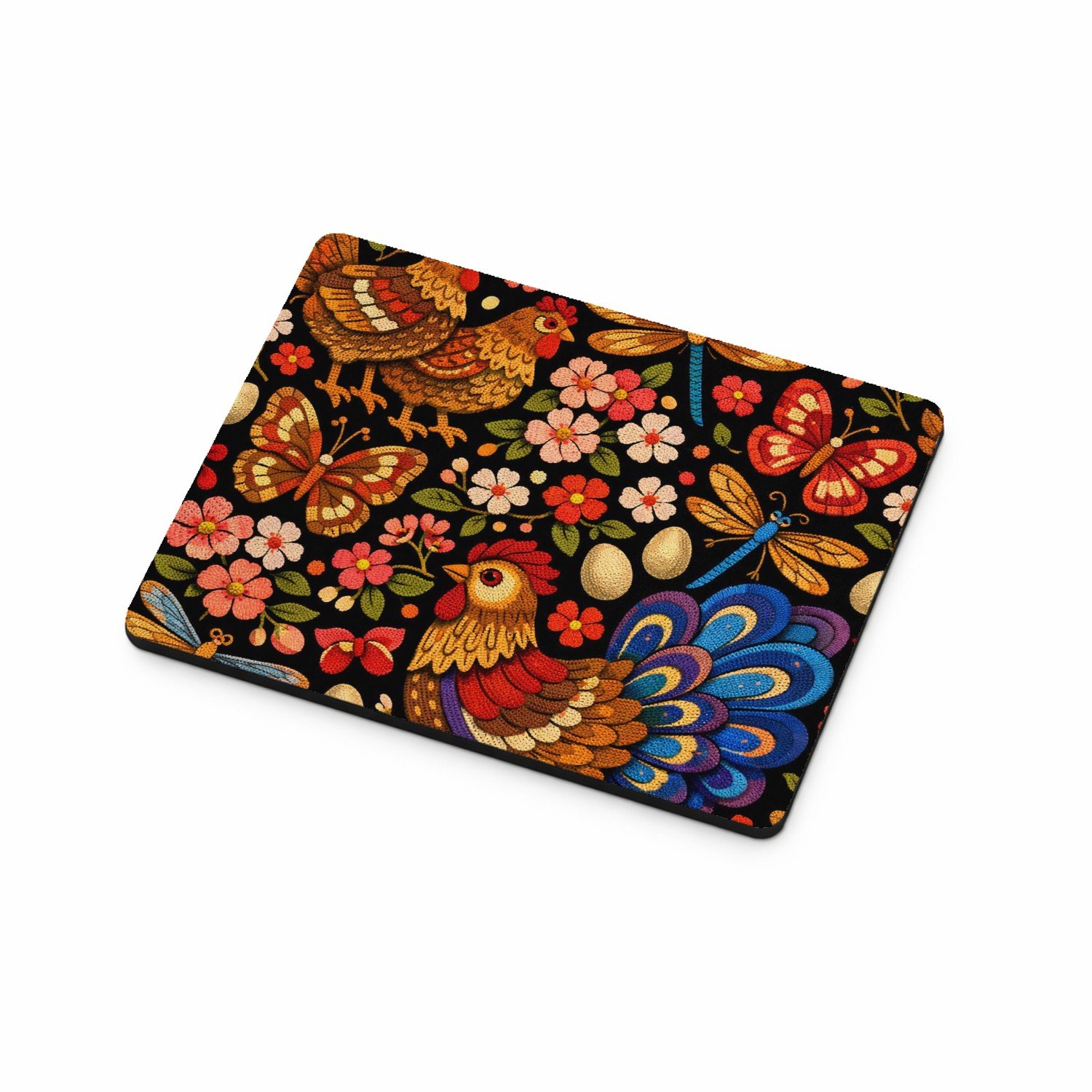 Mr Cadeautjes MDF magnetische fotolijst 9 x 7 - design Een tuinpatroon met vlinders, libellen en bloemen in een han | cadeau Wit