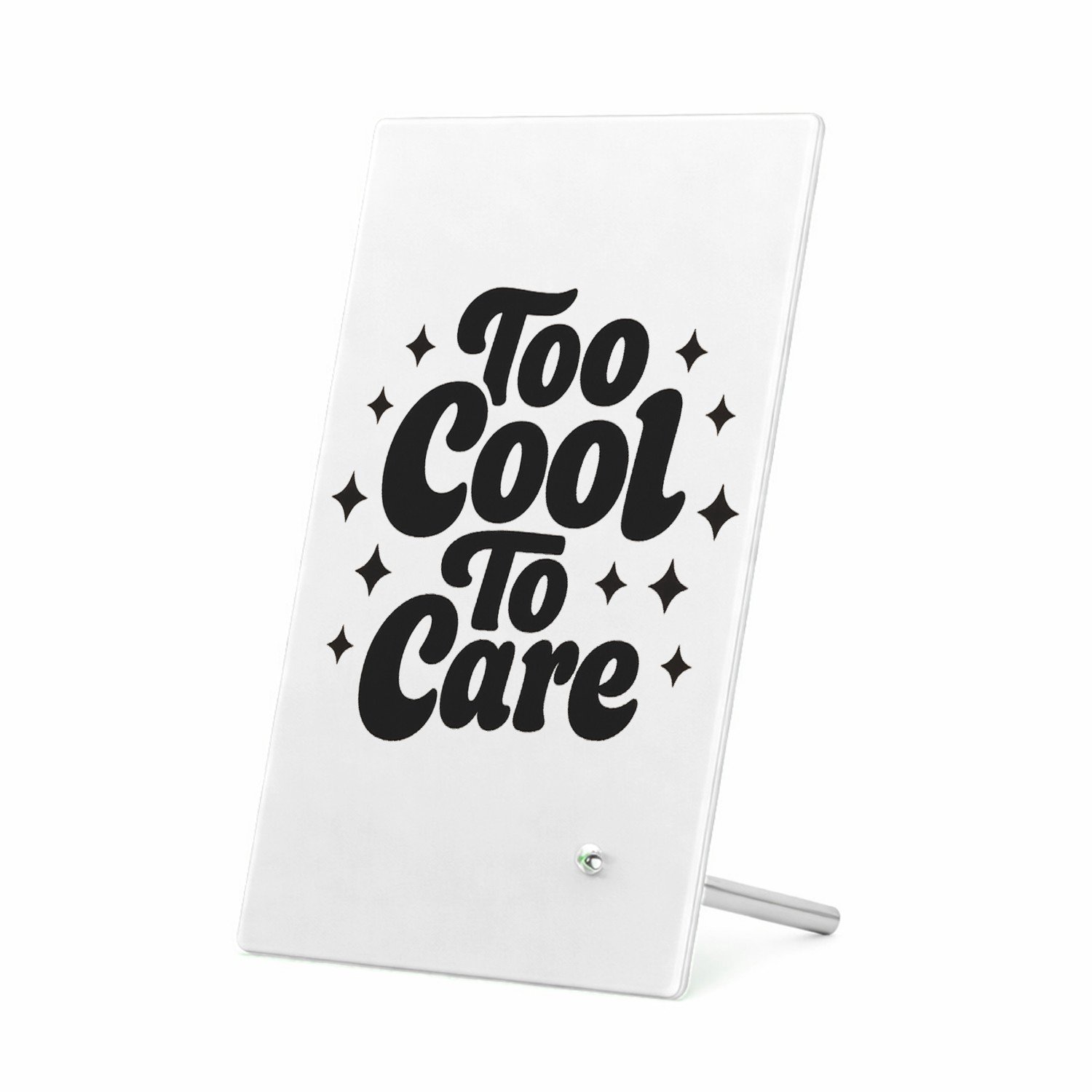 Mr Cadeautjes Glasframe 11 x 16 - design Grote retro tekst met speelse symmetrische sterren rond een | cadeau Wit