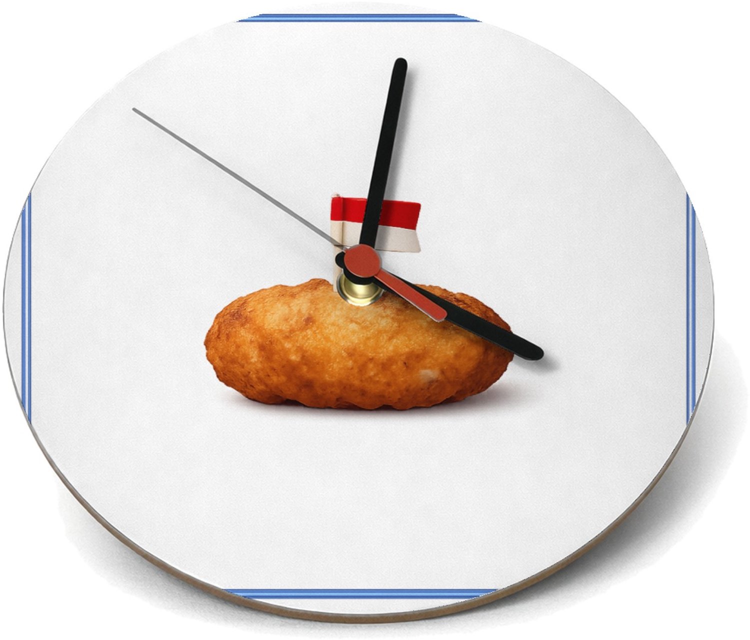 Mr Cadeautjes Klok rond Ø 19 - design Grappige eetbare trots met een enkel centraal voedselobject | cadeau Wit