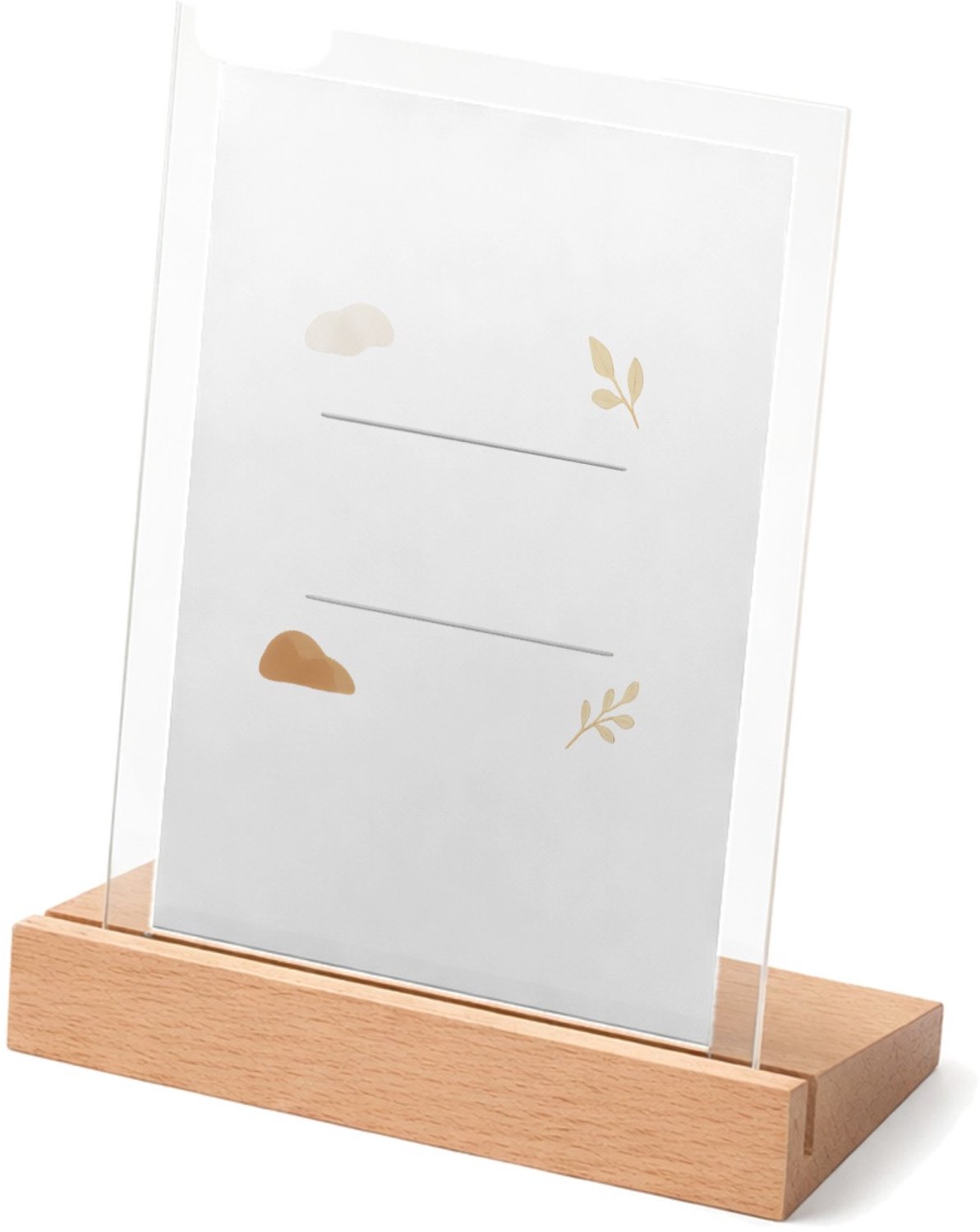 Mr Cadeautjes Glasframe met vaste tekst - design Een strak typografisch kussen met een korte, liefdevolle boo | cadeau Wit