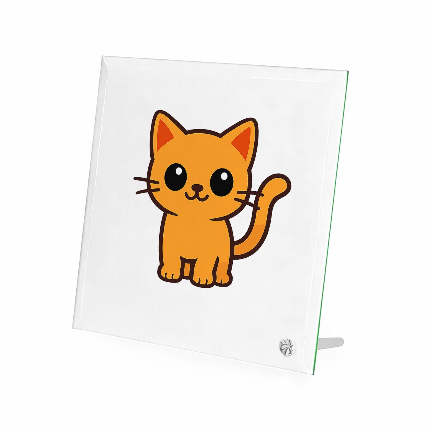 Mr Cadeautjes Glasframe 20 x 20 - design Een vrolijke, minimalistische dierfiguur met een heldere con | cadeau Wit