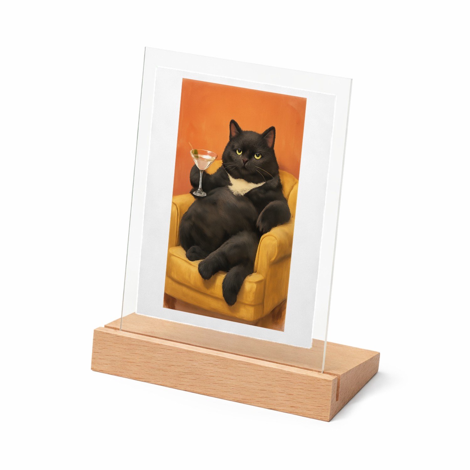 Mr Cadeautjes Glasframe met vaste tekst - design Galerie van exotische huisdieren met chique attitude | cadeau Wit