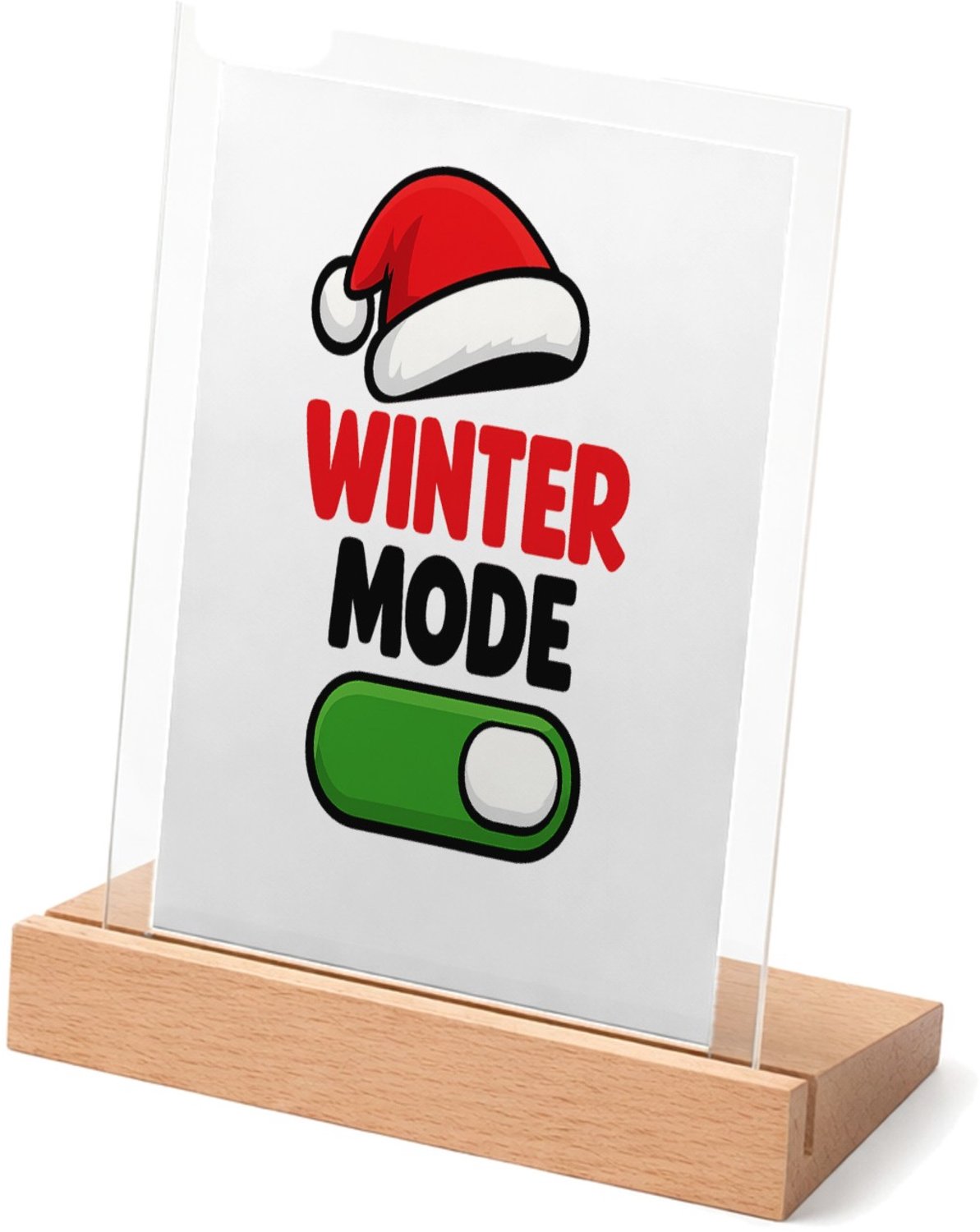 Mr Cadeautjes Glasframe met vaste tekst - design Feestmodus voor een andere tijd van het jaar met hetzelfde a | cadeau Wit