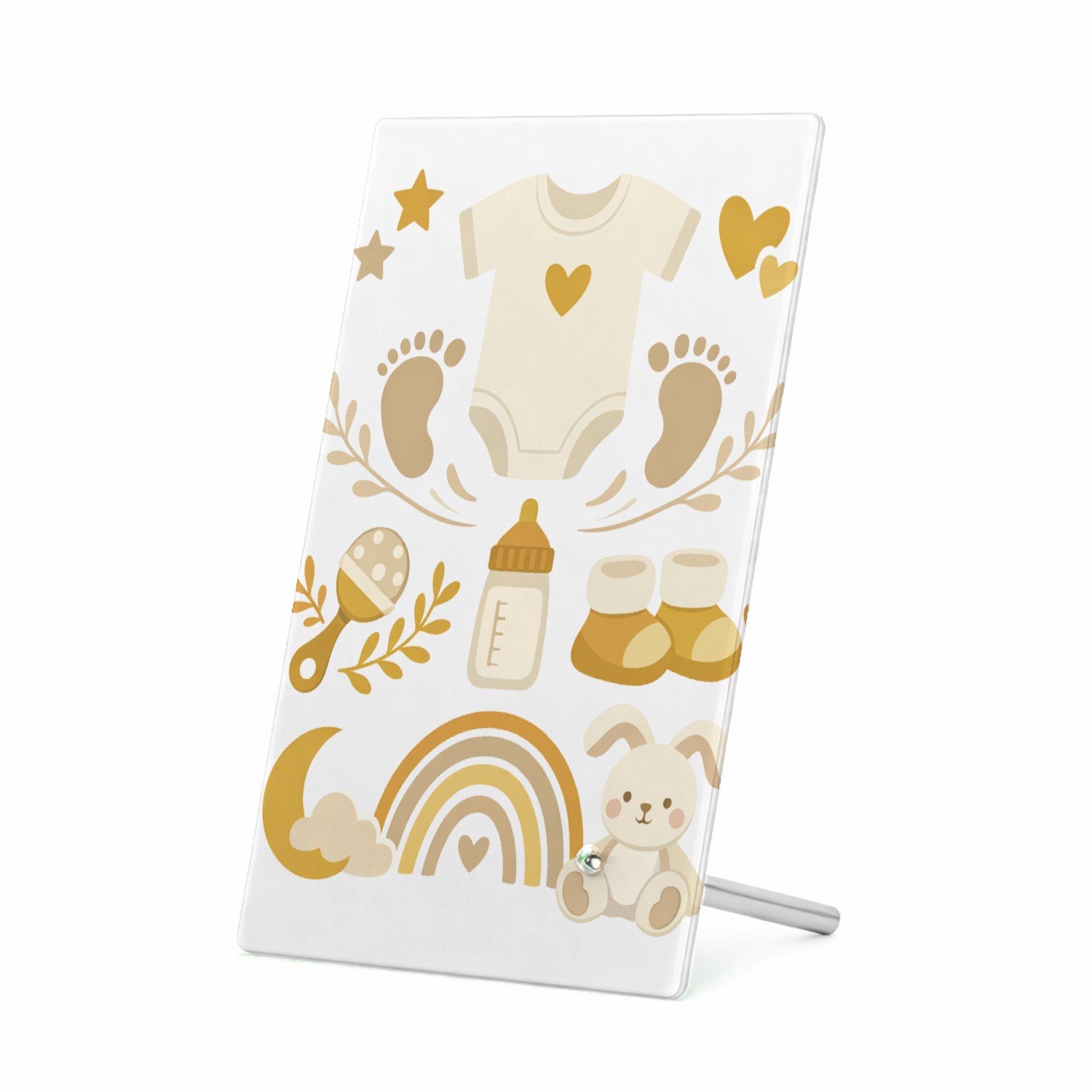 Mr Cadeautjes Glasframe 11 x 16 - design Een zachte aankondigingsprint voor een nieuwe familiefase me | cadeau Wit