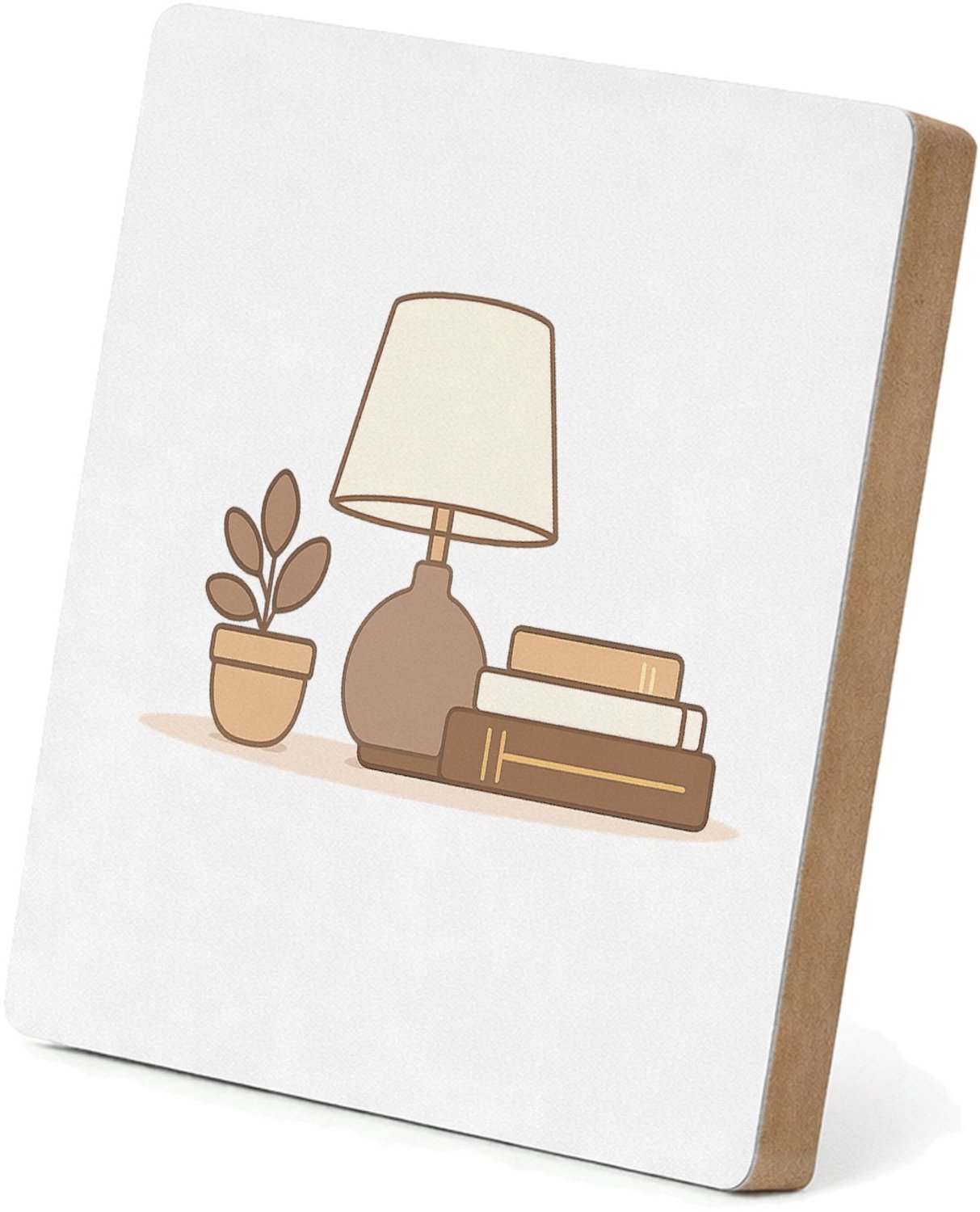 Mr Cadeautjes MDF staande fotolijst 15,2 x 15,2 - design Een zachte woonquote op een minimalistisch woonaccessoire me | cadeau Wit