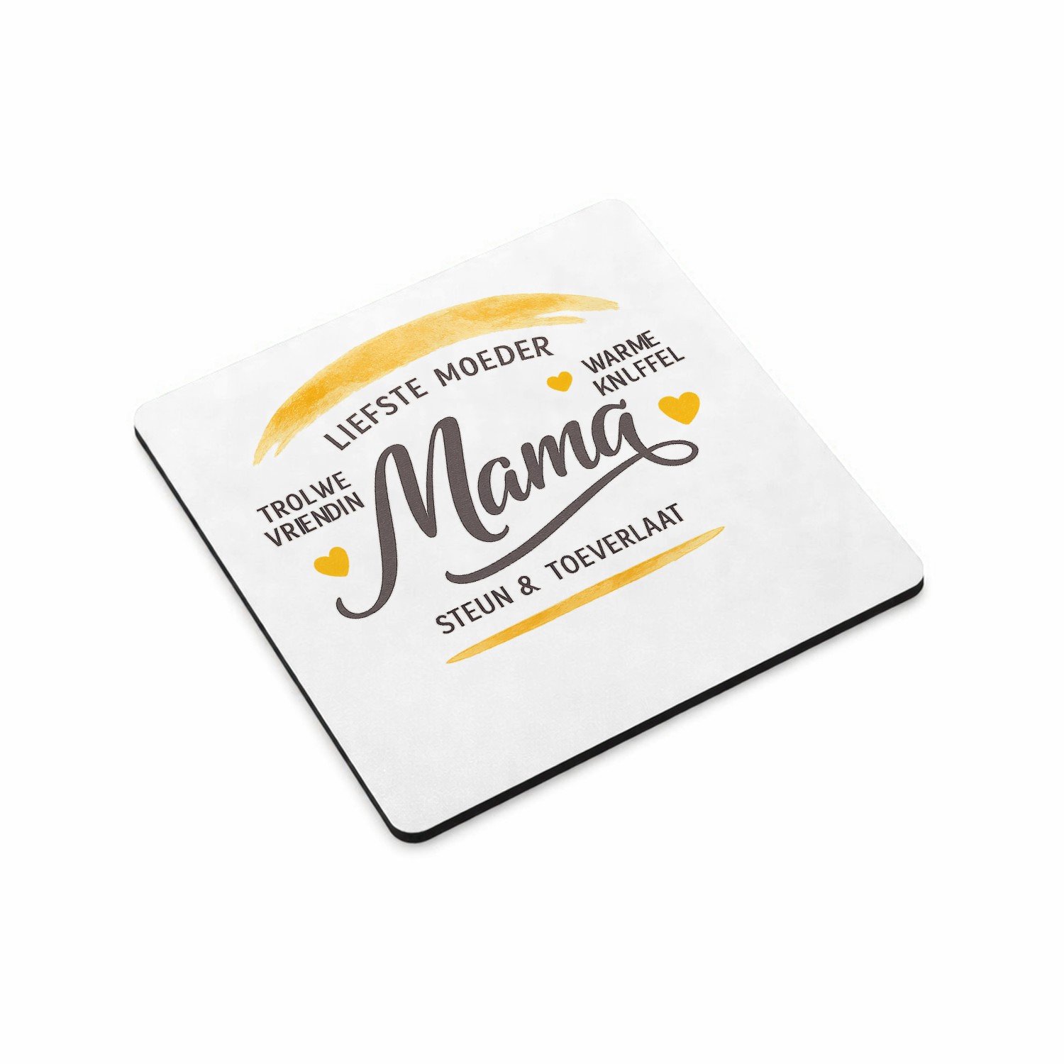 Mr Cadeautjes MDF magnetische fotolijst vierkant 9,5 - design Een warme, persoonlijke typografische print met een opvallen | cadeau Wit