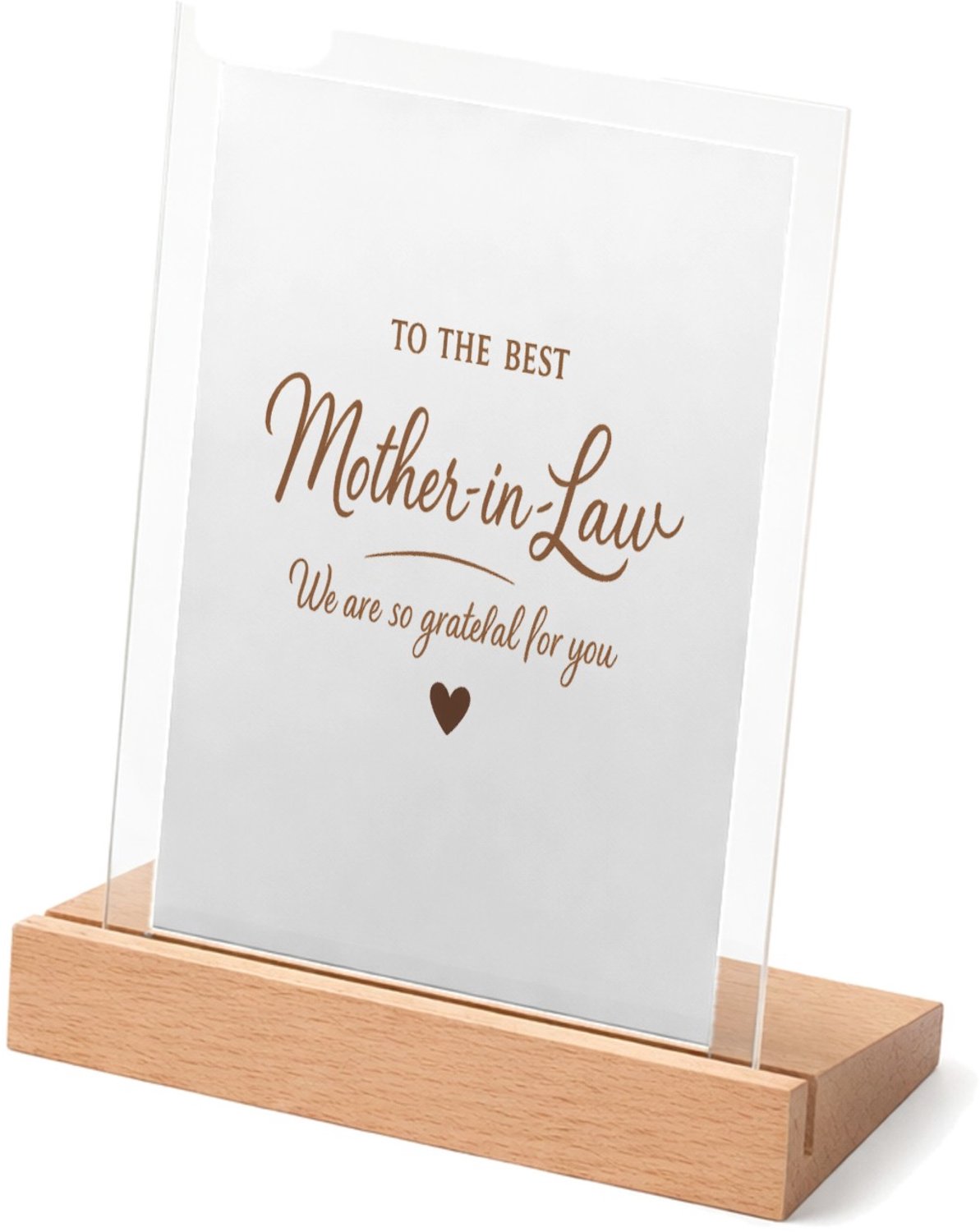 Mr Cadeautjes Glasframe met vaste tekst - design Een warme typografische cadeauboodschap voor een andere fami | cadeau Wit