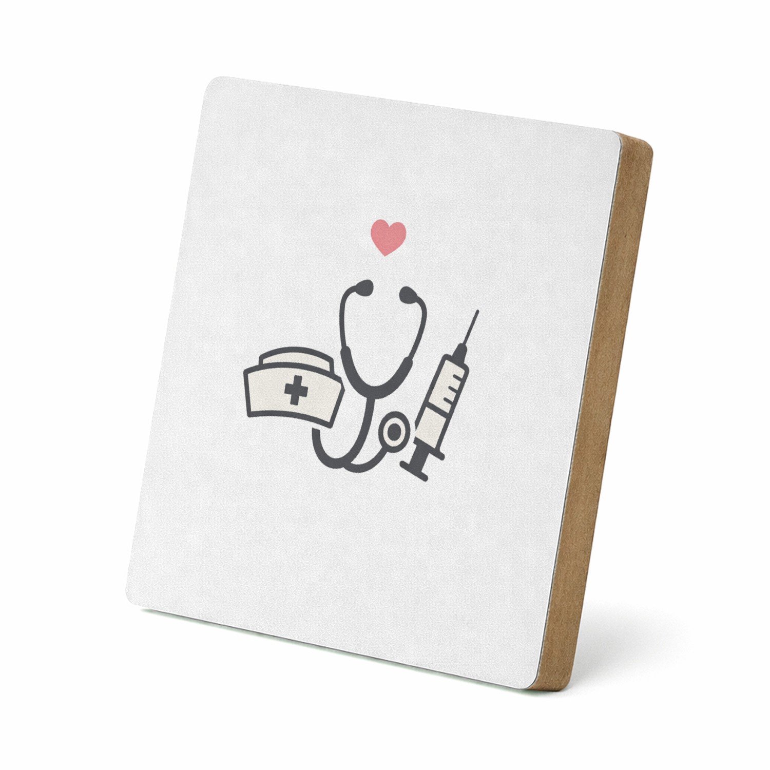 Mr Cadeautjes MDF staande fotolijst 15,2 x 15,2 - design Minimalistische waarderingsprint voor een andere zorg- of on | cadeau Wit