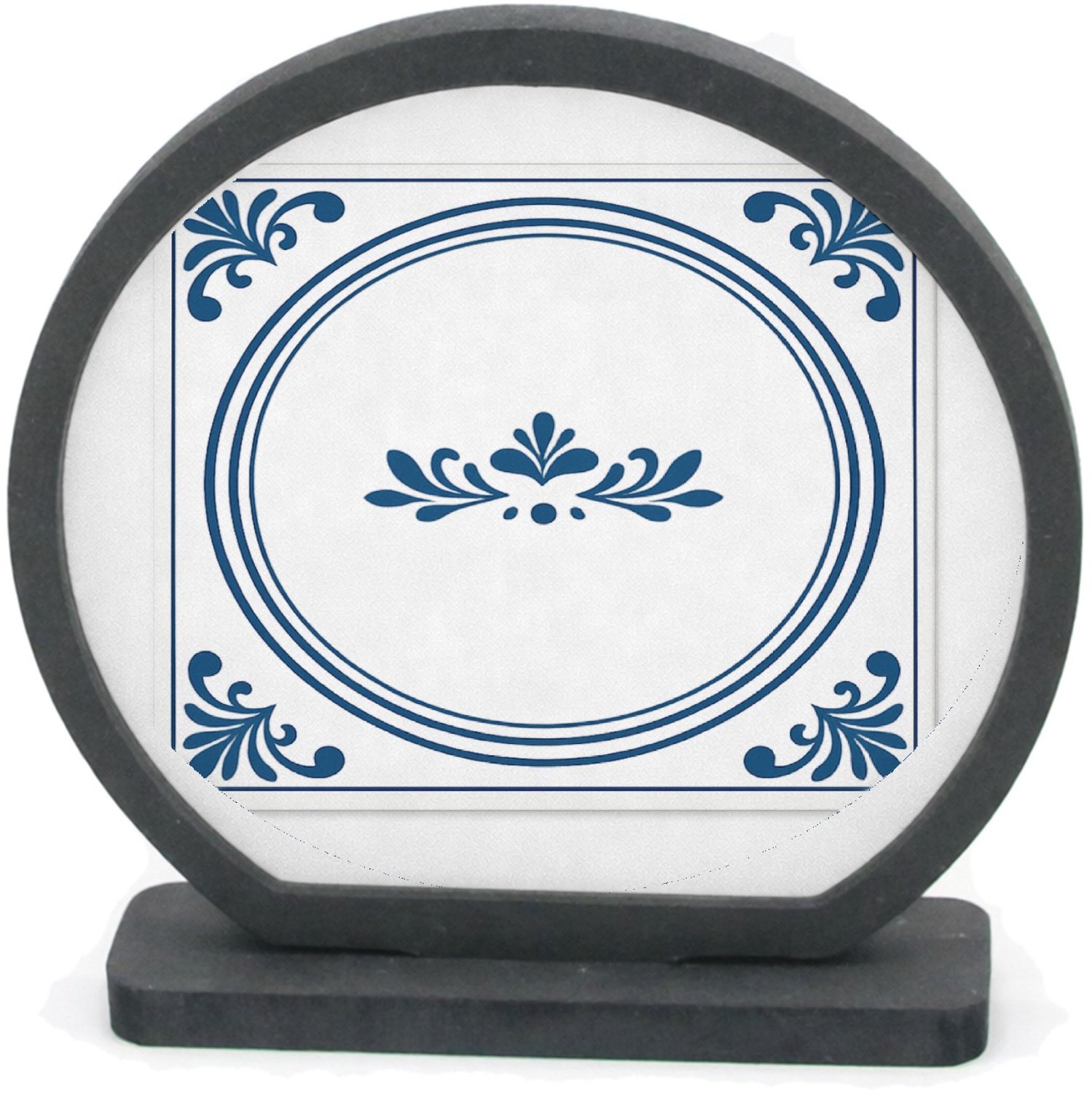 Mr Cadeautjes Houten fotolijst rond met MDF inleg - design Een klassieke, symmetrische quote-tegel met een andere nucht | cadeau Wit