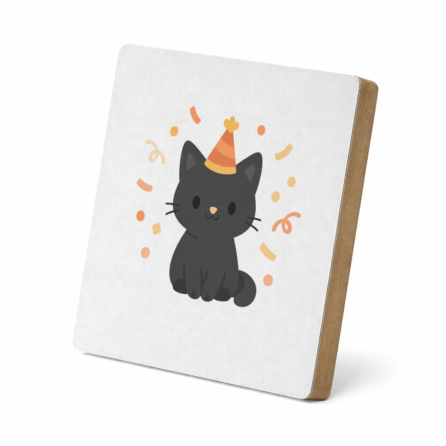 Mr Cadeautjes MDF staande fotolijst 15,2 x 15,2 - design Een rustige felicitatiekaart met een konijn op een zachte ac | cadeau Wit
