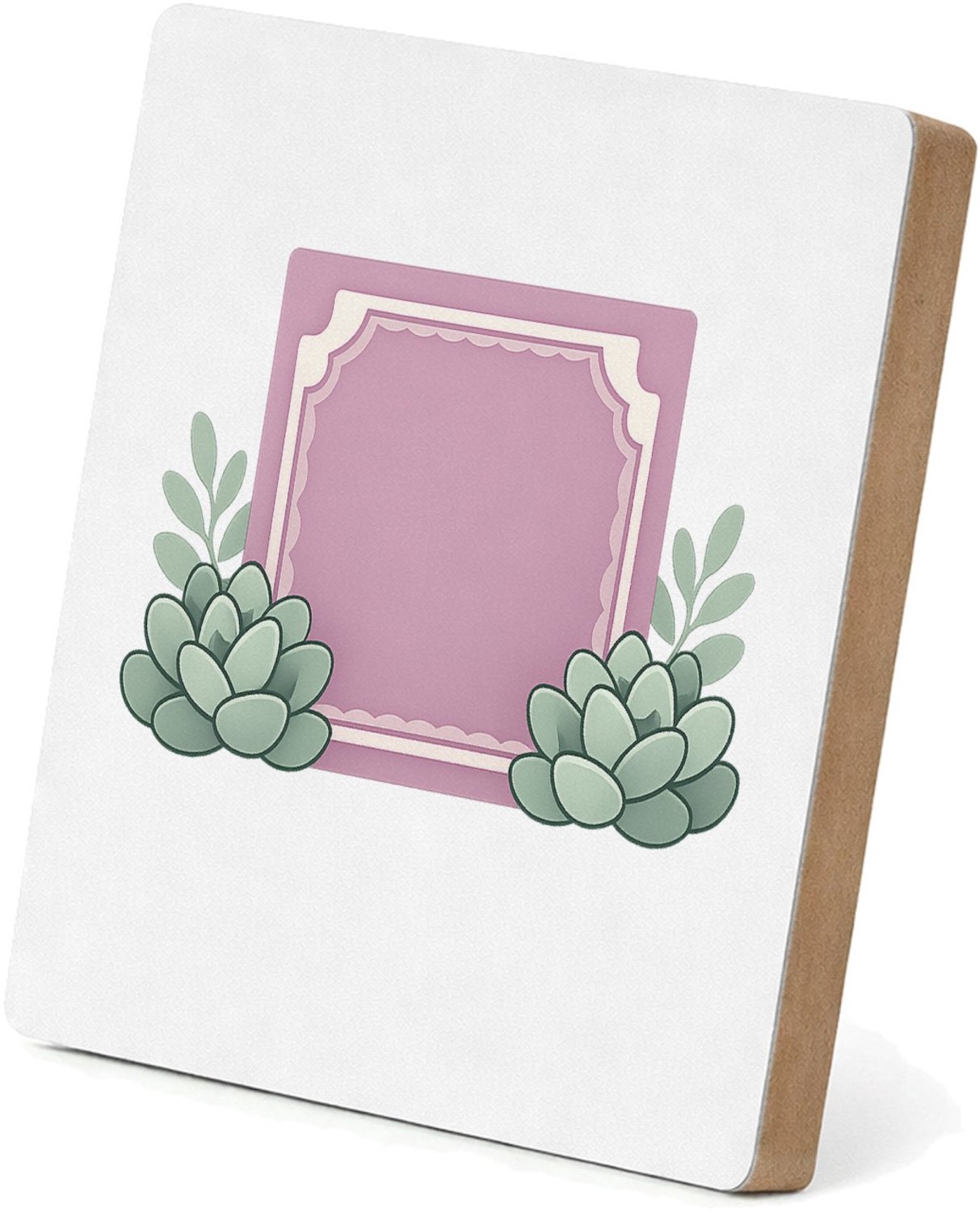 Mr Cadeautjes MDF staande fotolijst 15,2 x 15,2 - design Een ronde plantenhanger met speelse quote en zachte pastelbl | cadeau Wit