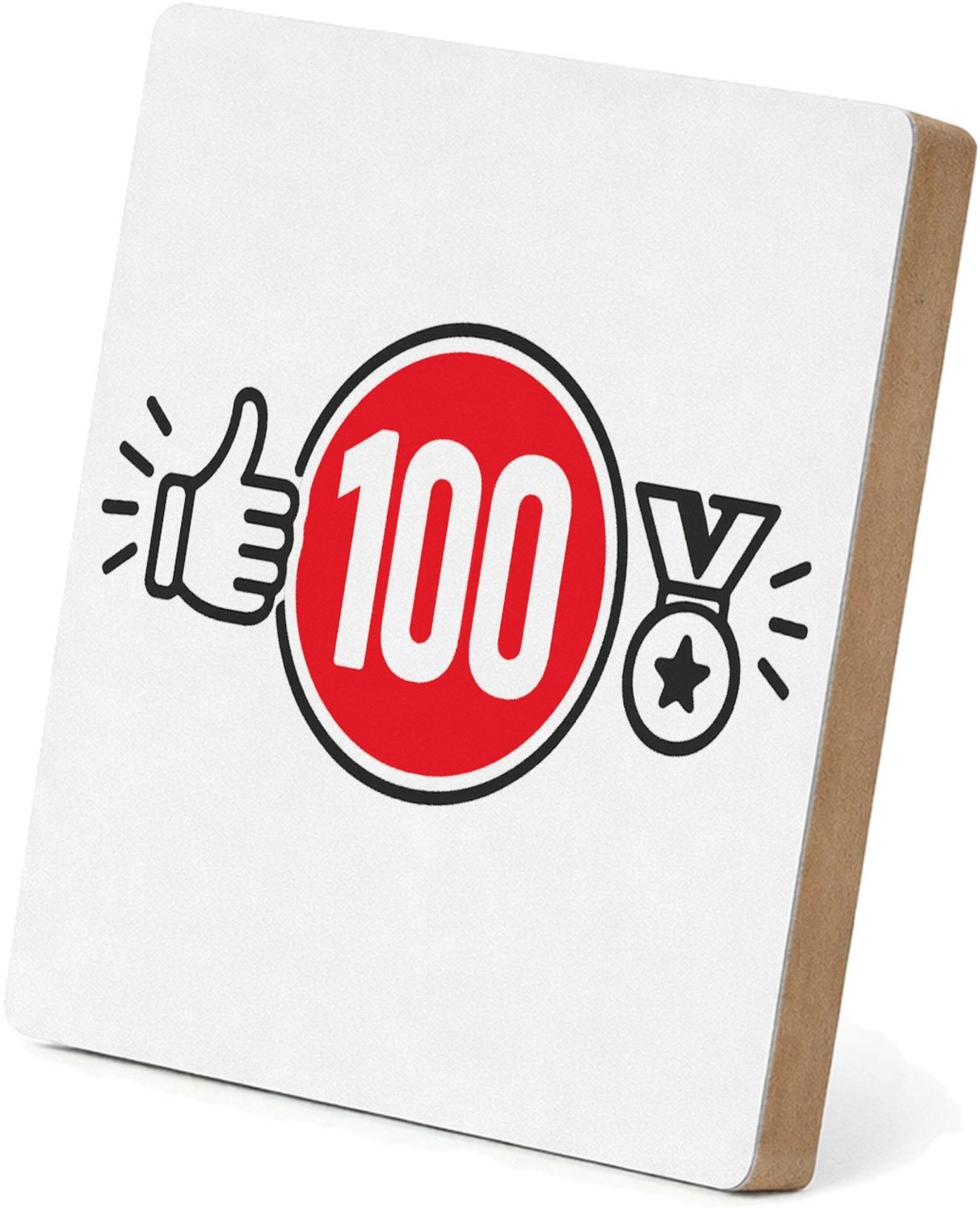 Mr Cadeautjes MDF staande fotolijst 15,2 x 15,2 - design Een sportieve complimentenprint met een centraal getal of sy | cadeau Wit