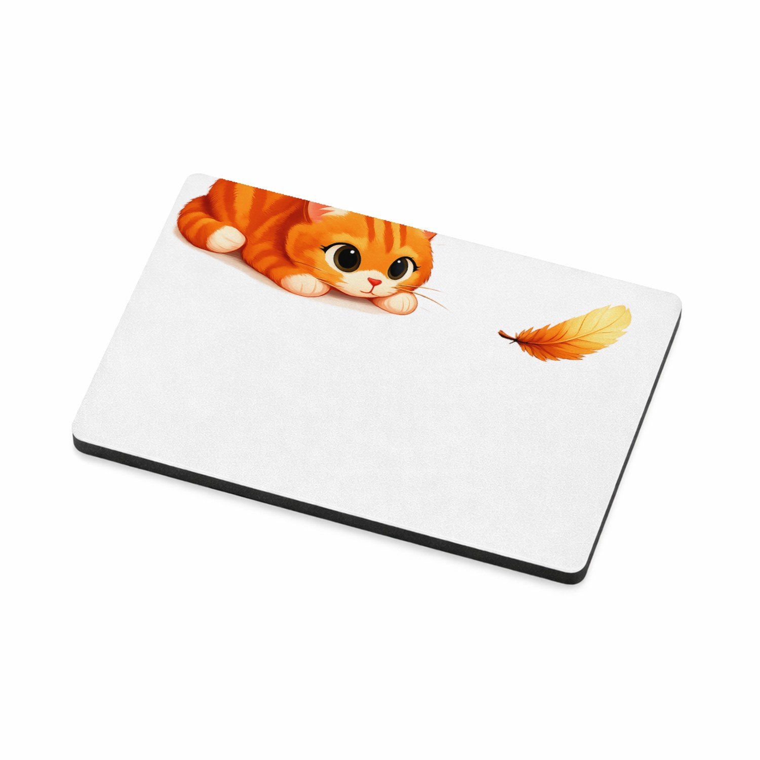 Mr Cadeautjes MDF magnetische fotolijst 7,5 x 5 - design Een nieuwsgierige vos die naar een klein zwevend blaadje kij | cadeau Wit