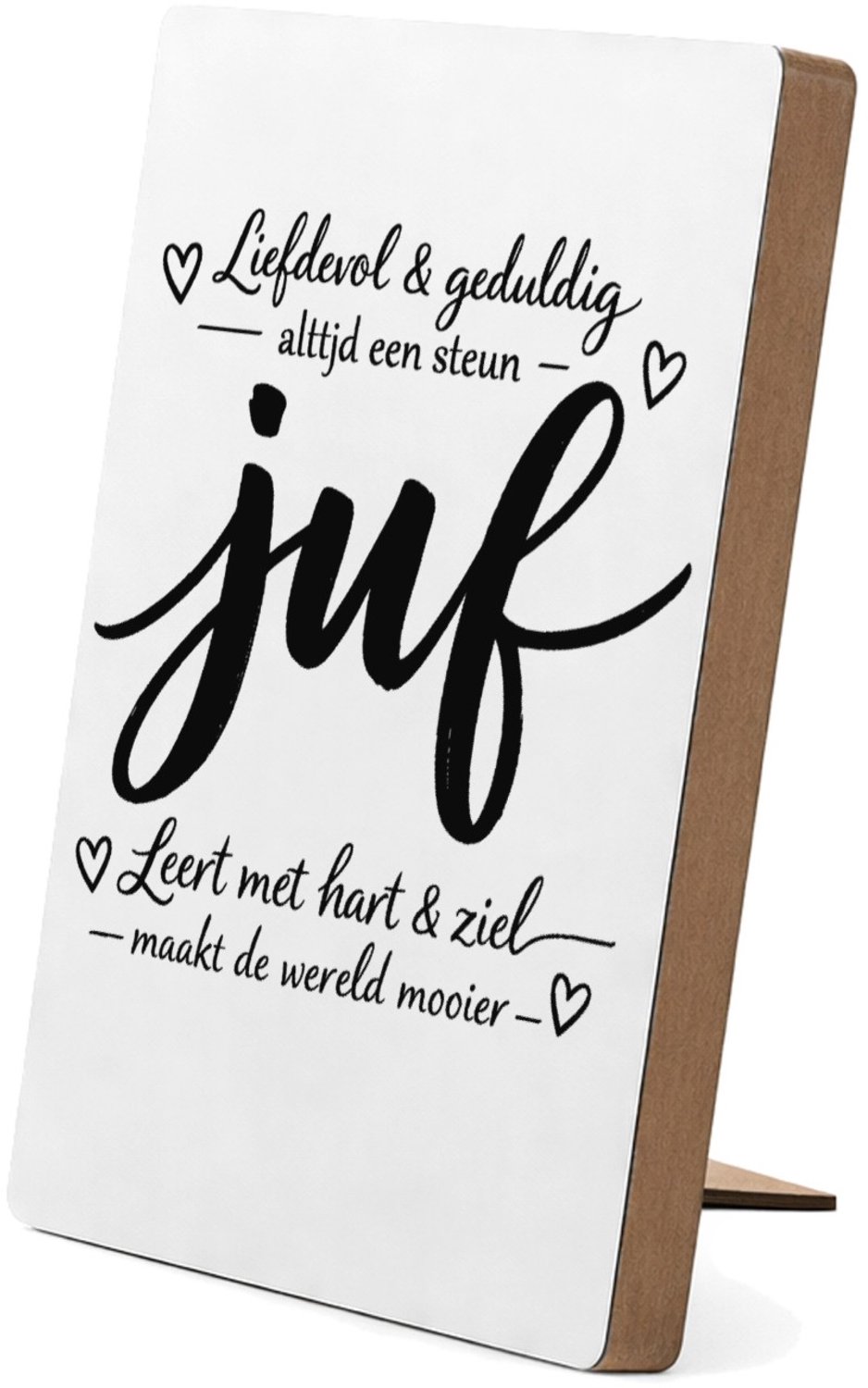 Mr Cadeautjes Glasframe/MDF 12,7 x 17,8 - design Een minimalistische tekstprint met een groot kernwoord, aang | cadeau Wit