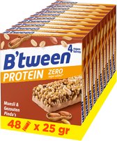 B'tween Protein Zero Muesli & Gezouten Pinda's - Tussendoortje - Notenreep - 48 repen x 25 gram