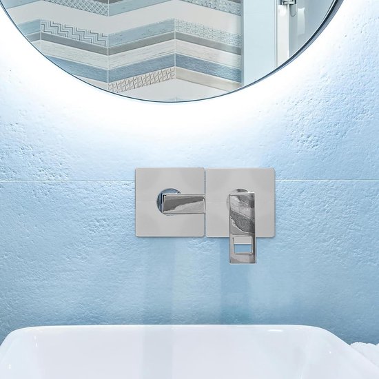 4 Stuks Zelfklevende Vierkante Muurbuisafdekkingen Decoratieve Split Escutcheon Platen voor Badkamer Waterleiding Wandbescherming Universele Loodgietersplaten voor Douchekranen — afbeelding 4