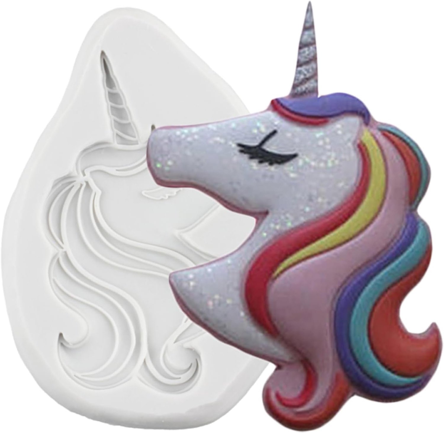 Eenhoorn Siliconen Mallen Eenhoorn Fondant Mould voor Suiker Cake Decoreren Cupcake Topper Snoep Chocolade Gum Paste Polymeer Klei