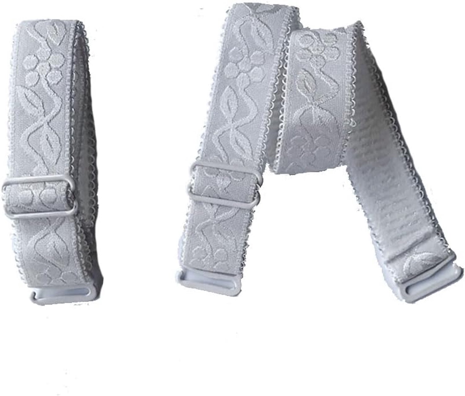 2 Paar BH-bandjes voor dames, verstelbare elastische beha-bandjes, schouderbeha-houders, vervangbare BH-bandjes, verstelbare schouderbandjes voor vrouwen en meisjes, wit