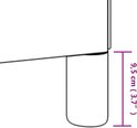 Detail van een zwart, cilindervormig pootje van een bed, met afmeting 9,5 cm (3.7").