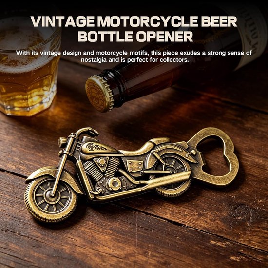 Vintage motorfiets flesopener, zware zinklegering motorfiets opener — afbeelding 2