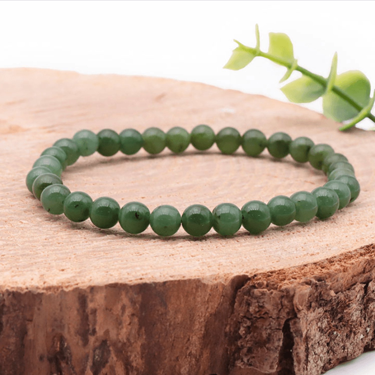 BERK Edelsteen Armband Nefriet Jade 6 mm Zwart