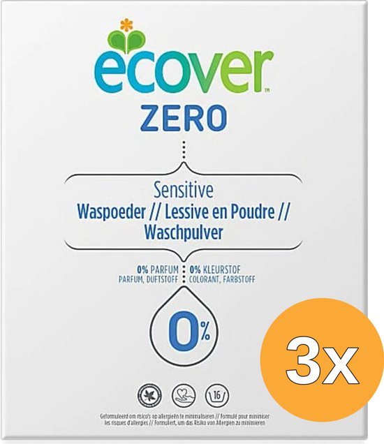 3x Ecover Waspoeder Zero Universal (1200 gr)