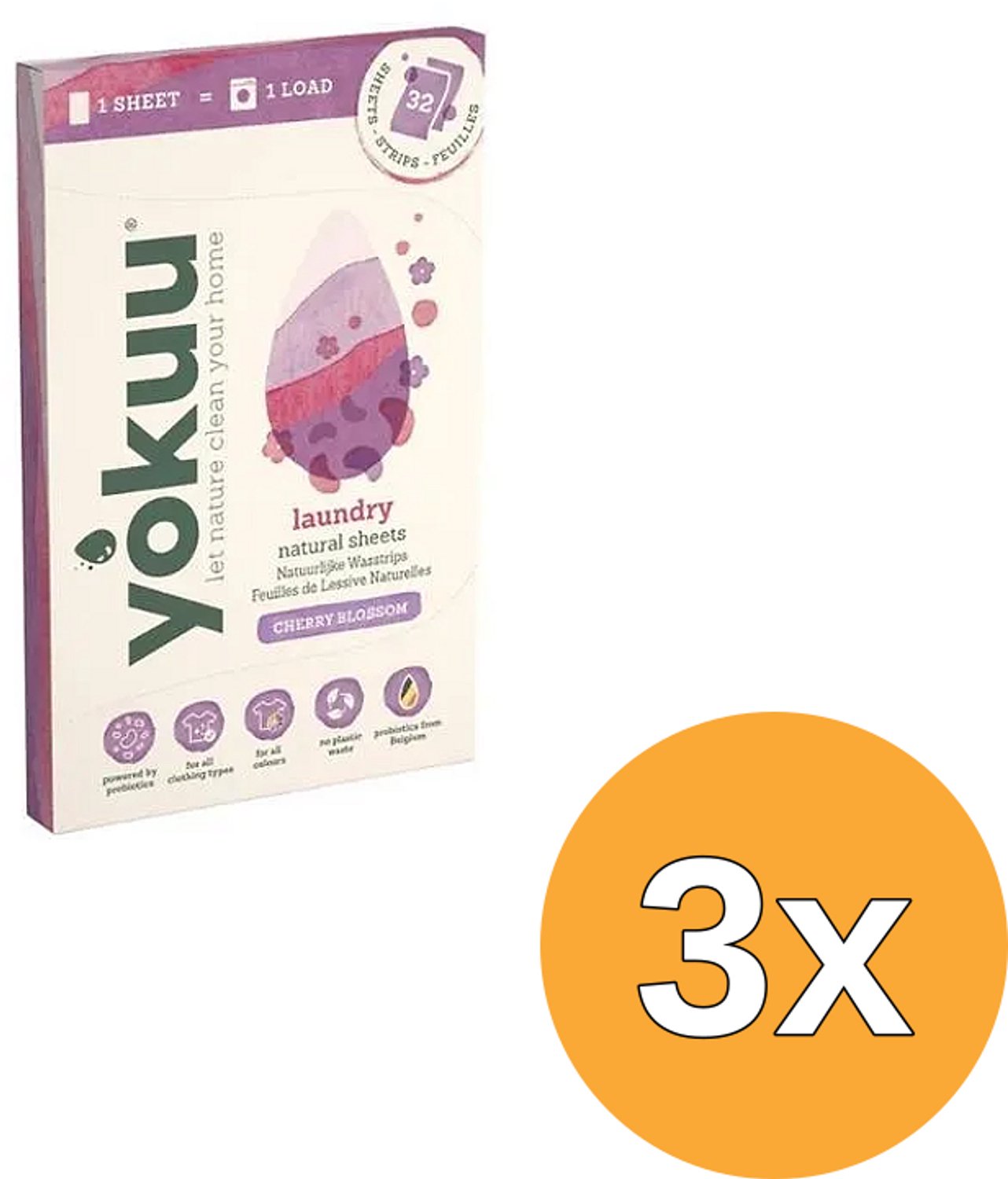 3x Yokuu Wasstrips Cherry Blossom (96 gr)