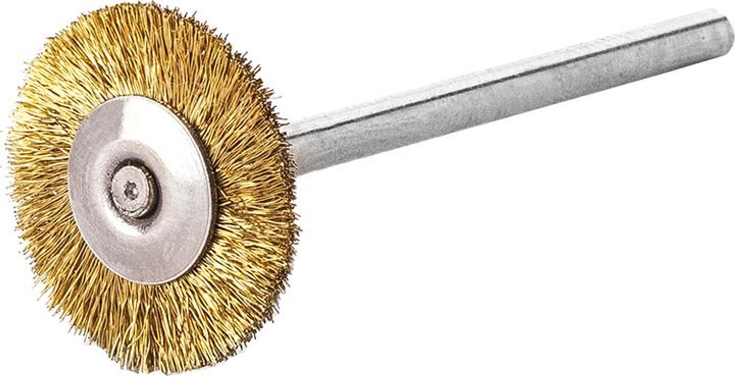 Ronde miniatuurborstel Messing gegolfd 22x0,1mm Lessmann