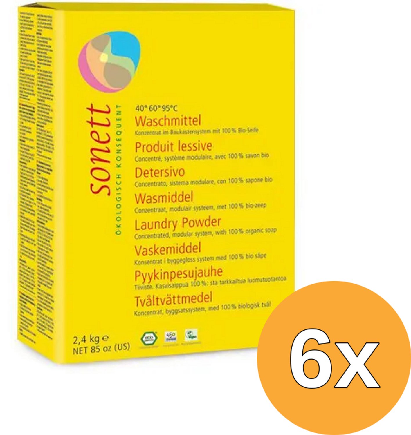 6x Sonett Wasmiddel Compact (2400 gr)