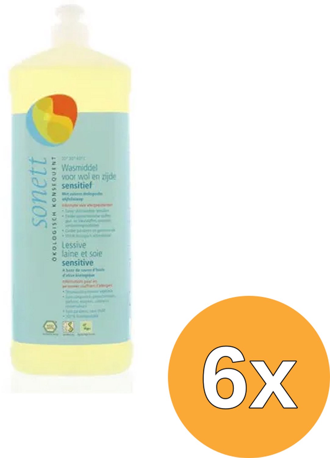6x Sonett Wasmiddel Wol & Zijde Sensitive (1000 ml)