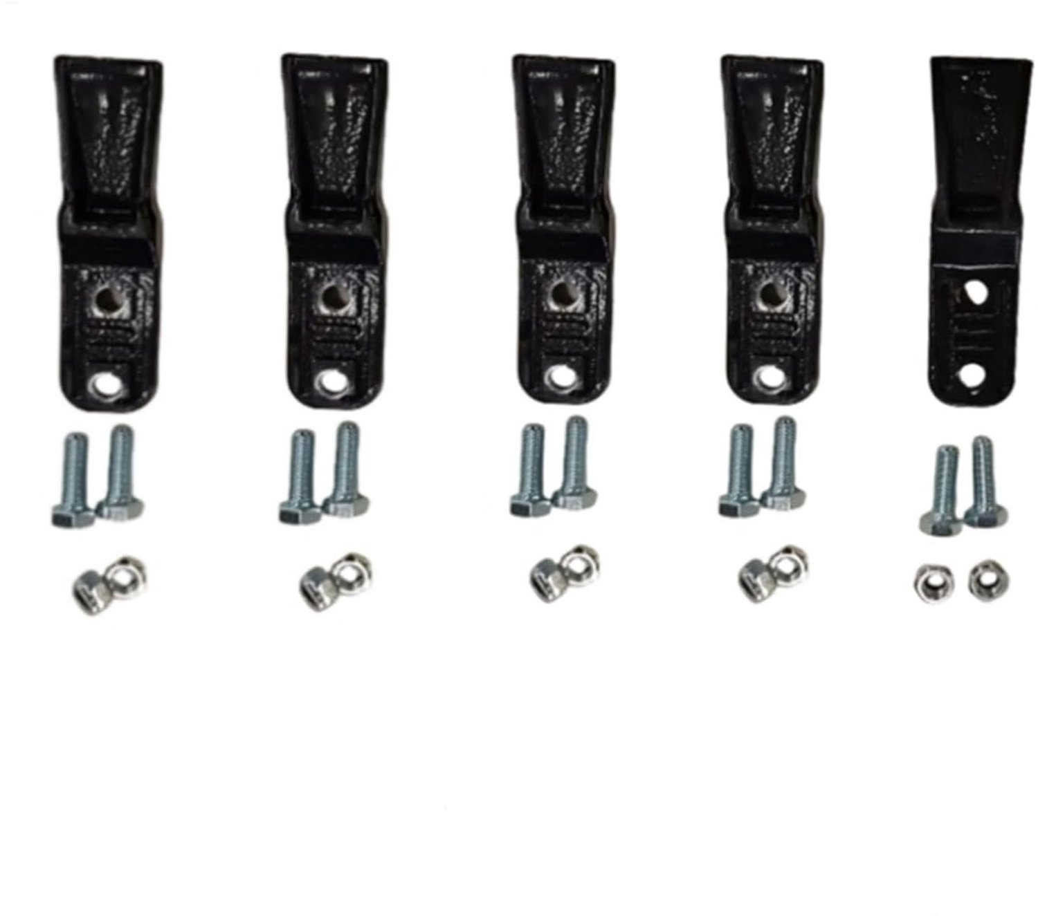 Hyuduo Graafmachine-emmertanden, 5-pack Koolstofstalen Graafbaktandvervanging met Schroeven voor Minigraafmachines, Tractoren
