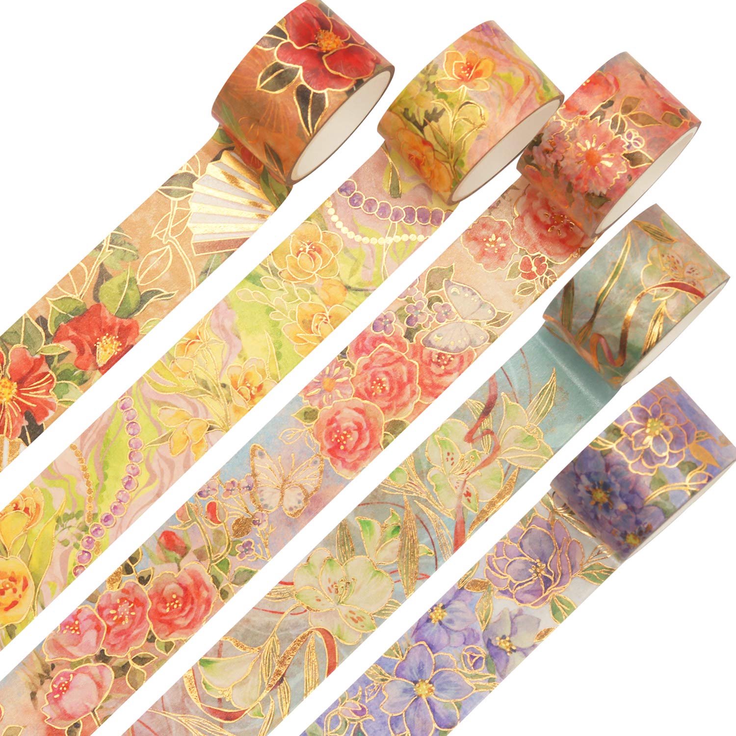 6 rollen Washi Tape decoratief papier plakband voor Scrapbooking, Craft en DIY (Light Gift)