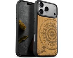 Carveit Wood Case for iPhone 18 Pro Max (Kersenhout-Het Kompas en de Golf)