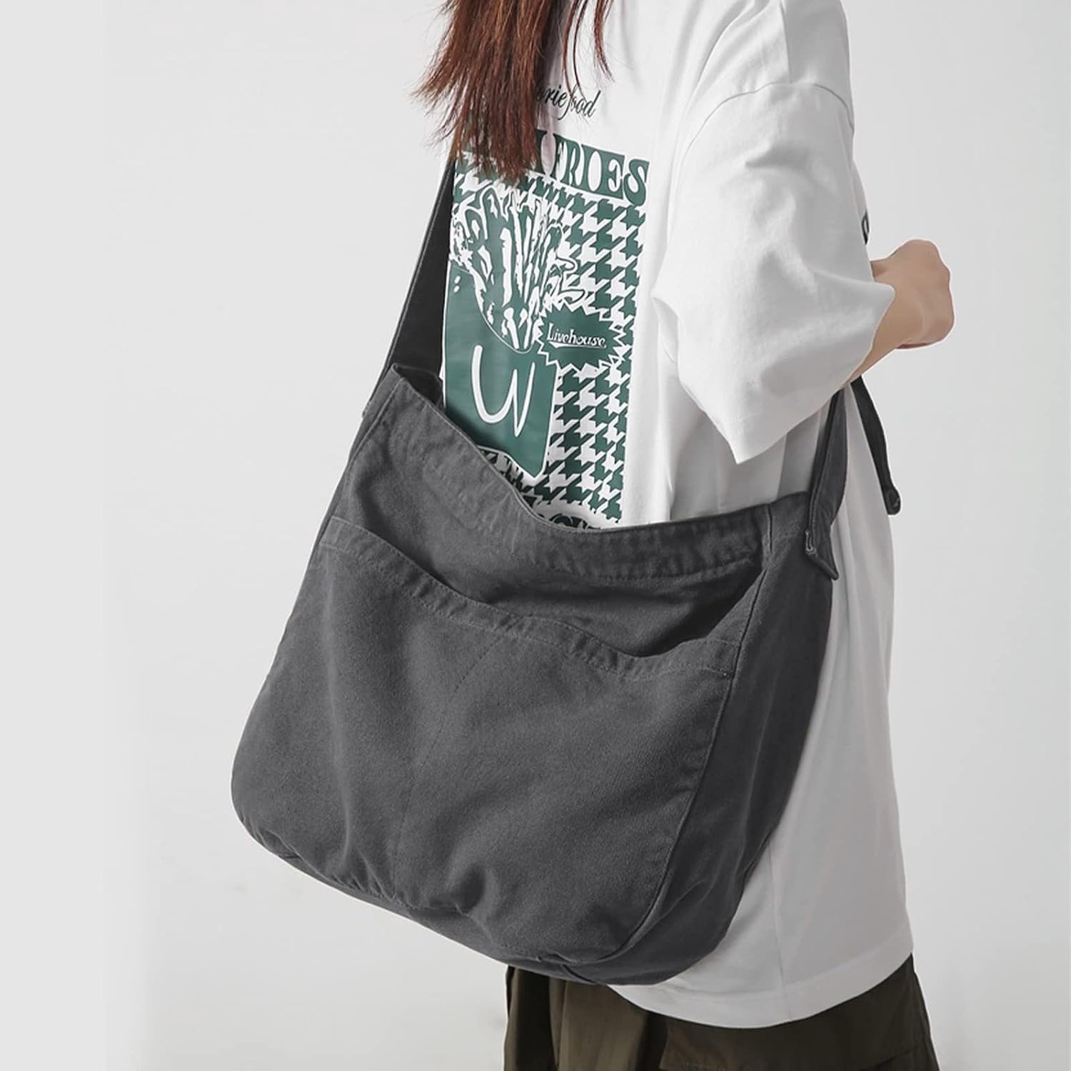Unisex Schoudertas van Canvas en Oxford voor Dames - Mode Tas voor Dagelijks Gebruik, Kantoor, School en Reizen