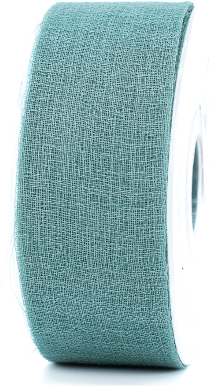 Linnenlook cadeaulint - decoratielint - donkergroen - 40 mm x 25 meter