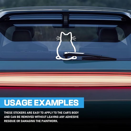 3 stuks kattenwisserstickers, grappige cartoon kitten staart stickers achterruit stickers reflecterende autostickers, autosticker achterruit, kat autostickers kat voor laptop, mobiele telefoon — afbeelding 4
