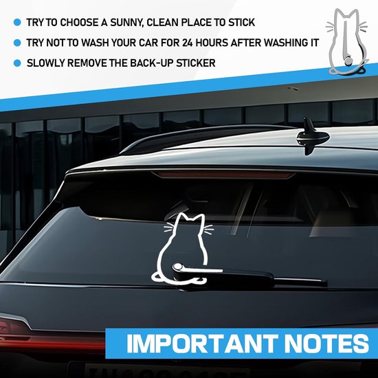 3 stuks kattenwisserstickers, grappige cartoon kitten staart stickers achterruit stickers reflecterende autostickers, autosticker achterruit, kat autostickers kat voor laptop, mobiele telefoon — afbeelding 2
