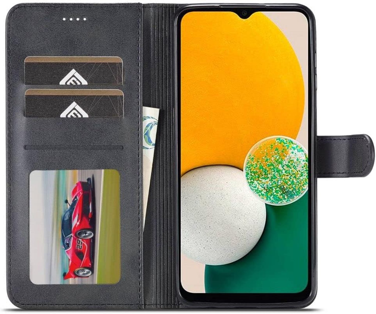 Hoesje Portemonnee Book Case Zwart Geschikt voor Samsung Galaxy A14