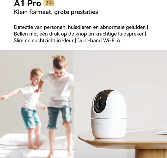 Imou A1 Pro 2K - Beveiligingscamera - Binnen - Oproepknop - Huisdierdetectie — afbeelding 3