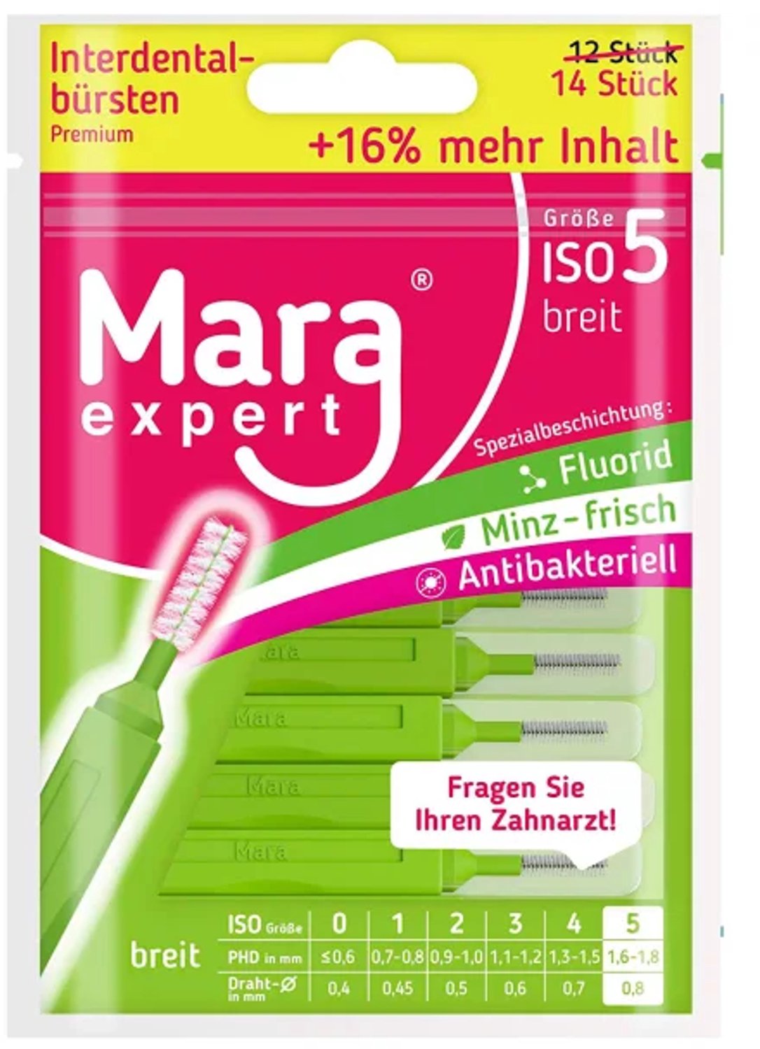 Mara Expert ID Brush Ragers | ISO 5 | Groen | 14 stuks