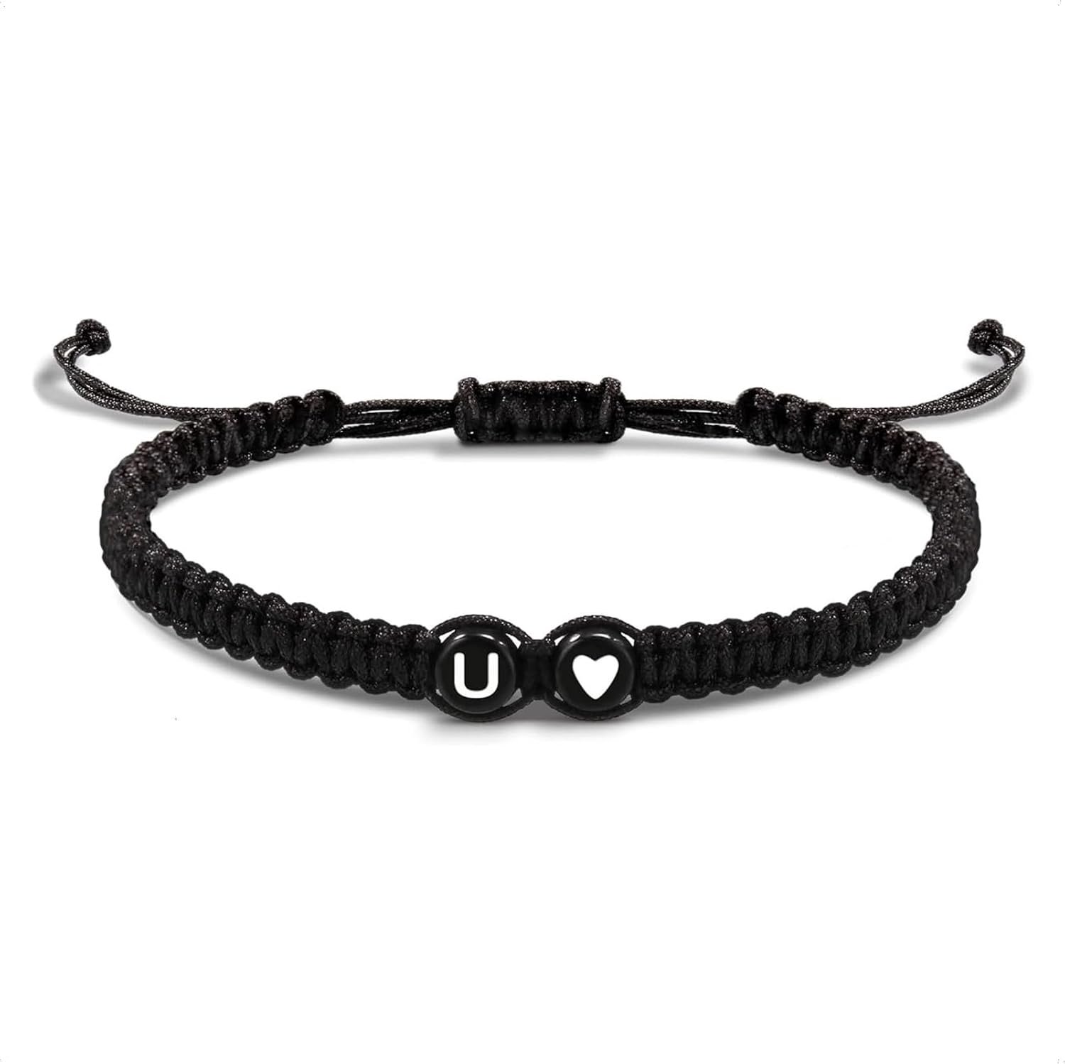 Armband met Letter en Hart voor koppels en vrienden - Initialen A-Z naam - Gevlochten vriendschapsband - Cadeau verjaardag Partner