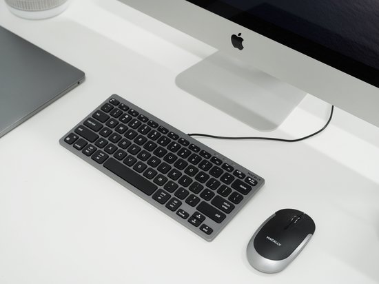 Macally UCASLIMKEYCSG Compact bedraad USB-C en USB-A toetsenbord voor Apple Mac en iPad - Zwarte toetsen - U.S. Engels (QWERTY) layout — cadeau in Elektronica - foto 8