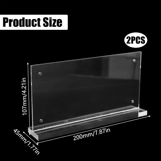 2 stuks acryl bankbiljetten display bill frame helder Euro fotohouder ticket protector stempel verzamelaccessoires voor thuis kantoor (10 x 20 cm) — afbeelding 2