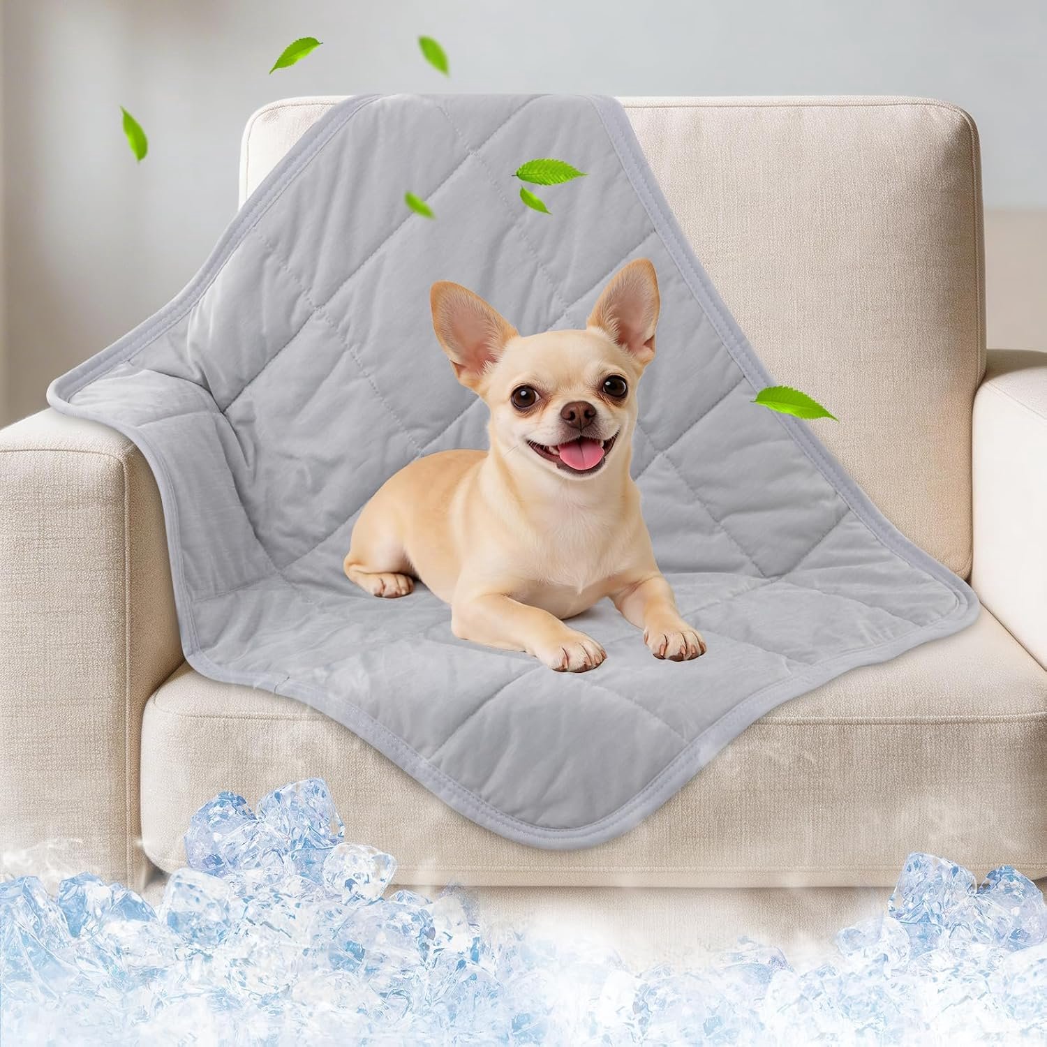 PICK FOR LIFE Q-Max Koelmat voor honden, zelfkoelend, 56 x 71 cm, wasbaar, koeldeken voor honden en katten, ultrazachte zomerkoelmat, Q-MAX > 0,4, voor binnen, buiten en auto's