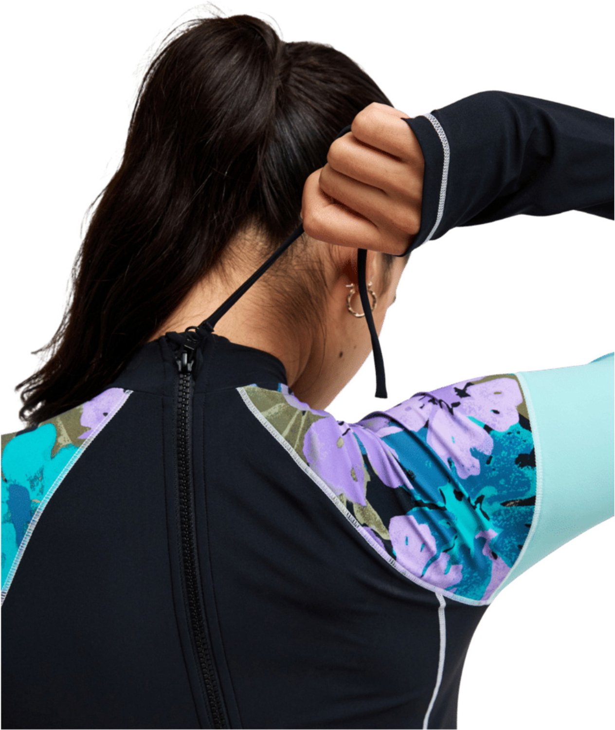 Roxy 2026 Roxy Dames Active Lange Mouw Eendelige Zwempak - Viola Zwart