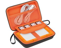 Lacdo Externe Beschermhoes Harddrivetasse Harde Schijf Tas voor LaCie Rugged Mini/Rugged Thunderbolt USB 3.0 2.0 USB-C Externe Solid State Schijf EVA Schokbestendige Storage Reistas, Oranje