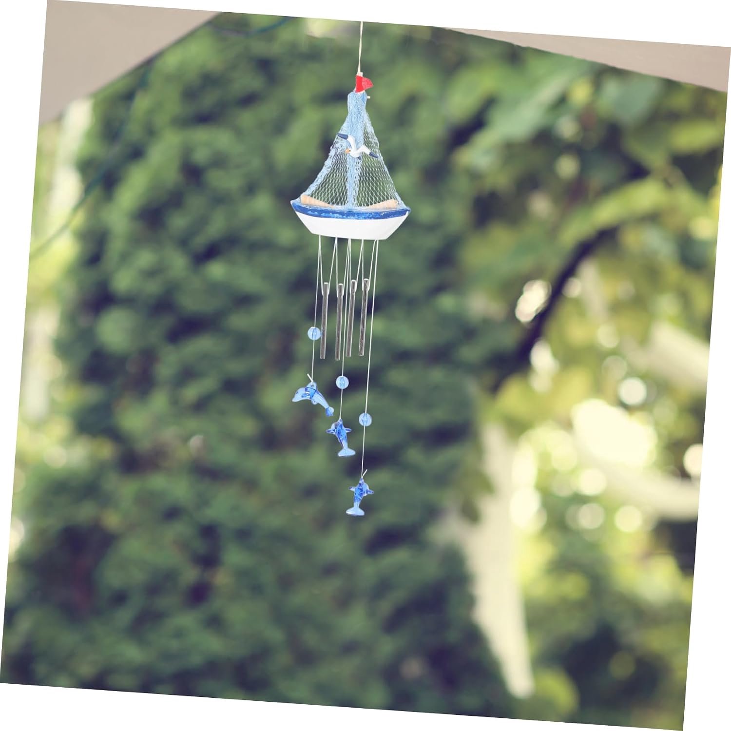 Mediterrane Zeilboot Windgong Pendant Decoratieve Nautische Windbel Voor Binnen Buiten Delicate Windgong Met Oceaan Elementen Perfecte Huisdecoratie Voor Balkon Tuin