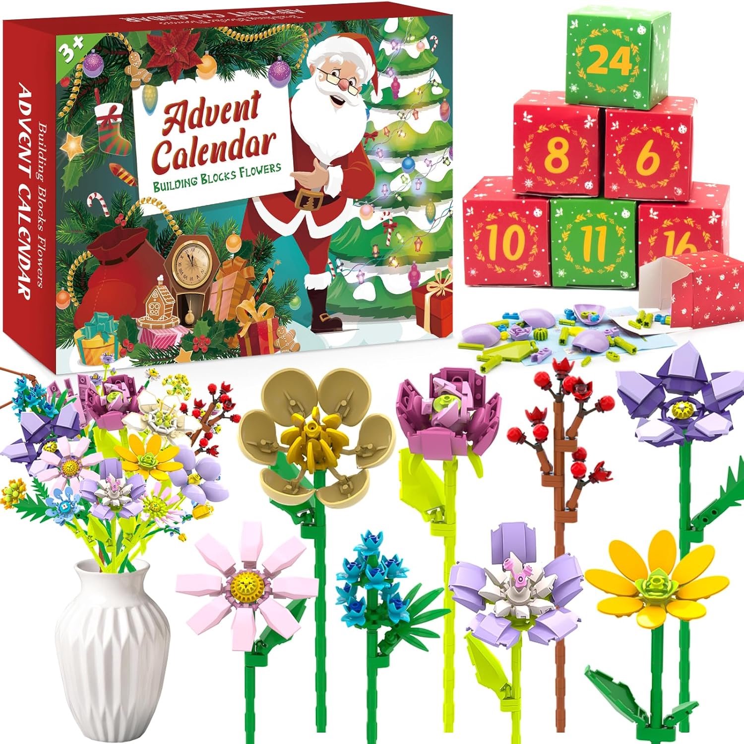 VONKELIOS®Bloemen Adventskalender 2026 – Kerstcadeau voor Vrouwen
