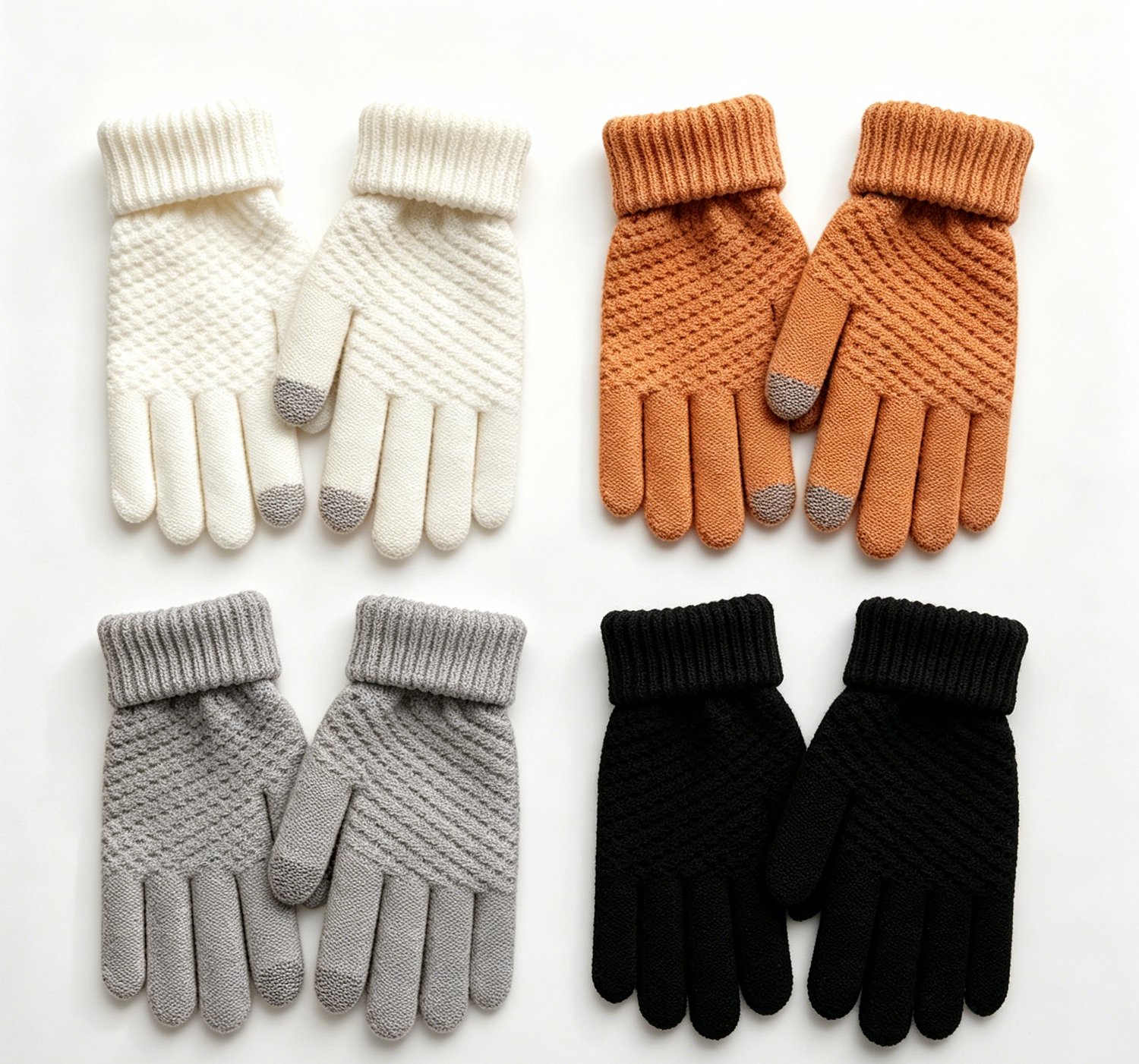 Casalora warme outdoor sporthandschoenen gebreide touchscreen handschoenen voor de winter set van 4 geschikt voor activiteiten zoals fietsen hardlopen wandelen enz. voor volwassenen. Afmetingen: 22*8 cm. 4-delige Verpakking